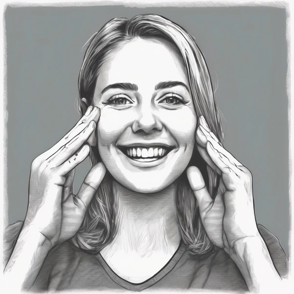 A smiling woman practices EFT Tapping