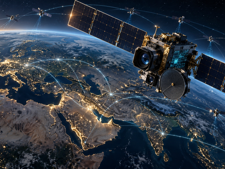Series of satellites orbiting the earth