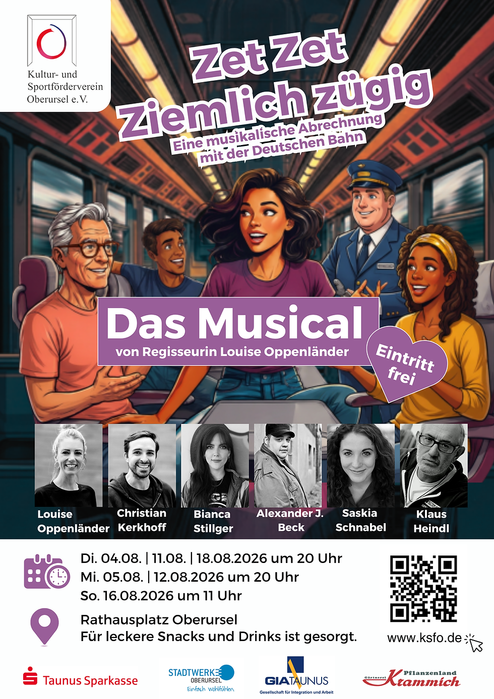 Musical auf dem Rathausplatz 2026 „Zet Zet – Ziemlich zügig“ - Das neue Open-Air-Musical des KSfO bringt den Rathausplatz zum Lachen und Mitsingen