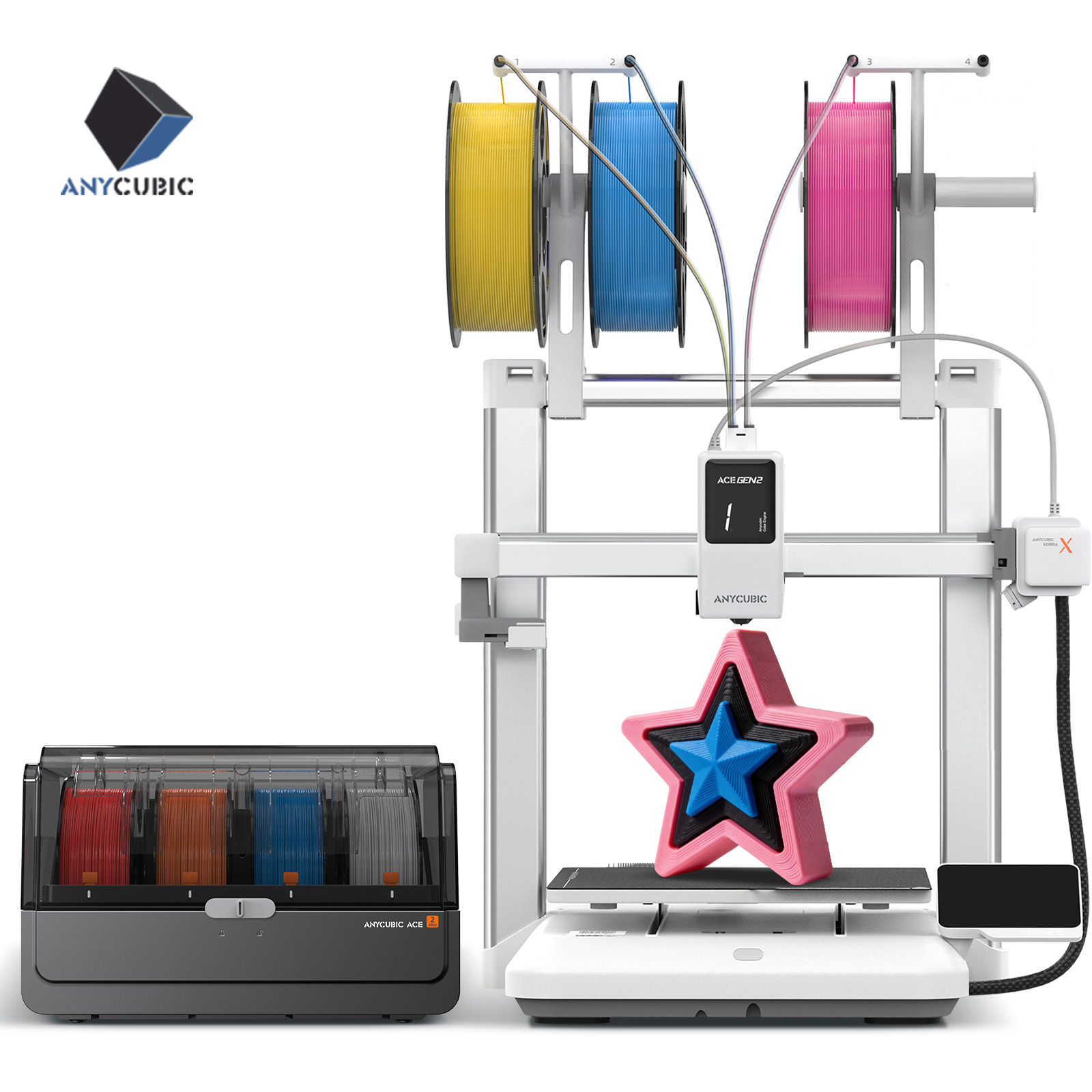 ANYCUBIC Kobra X Combo 3D Printer 600mm/s Max Print Speed 2x Time&Materail Savin