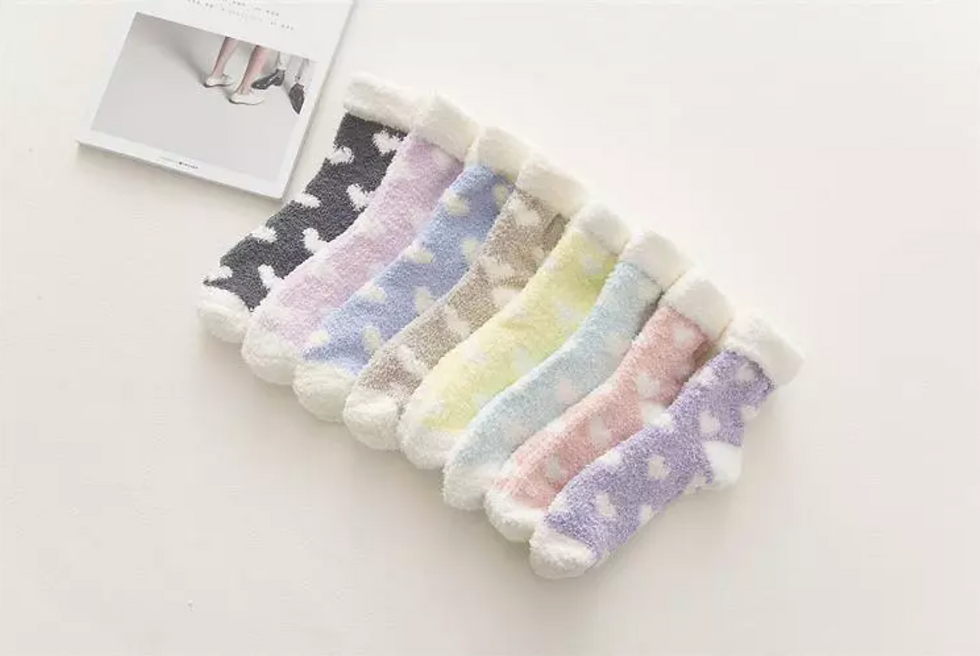 Thumbnail: Love Heart Candy Fleece Socks