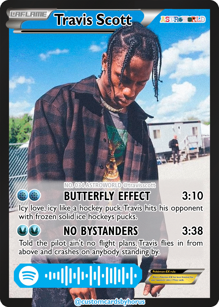 Travis Scott Holographic Trading Card | customcardsbyhorus