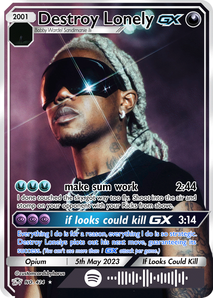 Destroy Lonely Holographic Trading Card | customcardsbyhorus Destroy Lonely Holographic Trading Card | customcardsbyhorus