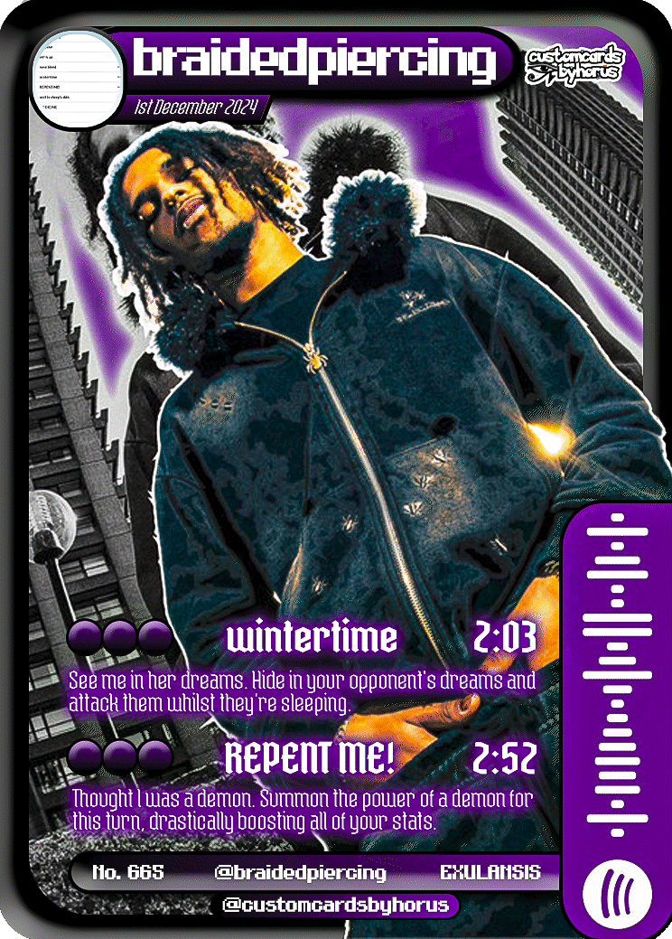 braidedpiercing Holographic Trading Card | customcardsbyhorus braidedpiercing Holographic Trading Card | customcardsbyhorus