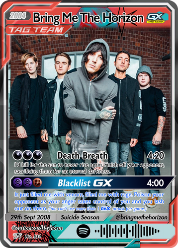 7*0様 レア　bring me the horizon直筆サインチラシ　bmt Bring Me The Horizon announce U.S. tour with Motionless In White