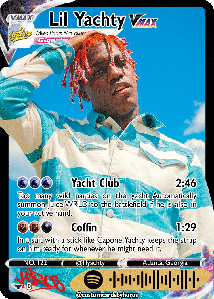 Lil Yachty Holographic Trading Card