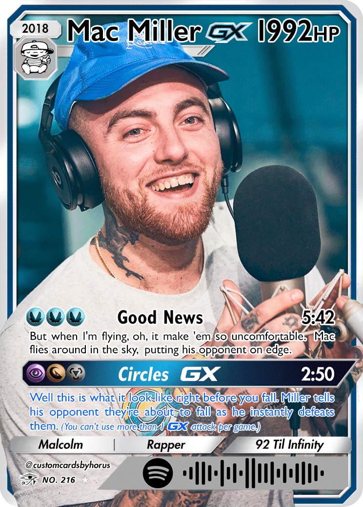 Mac Miller Holographic Trading Card | customcardsbyhorus