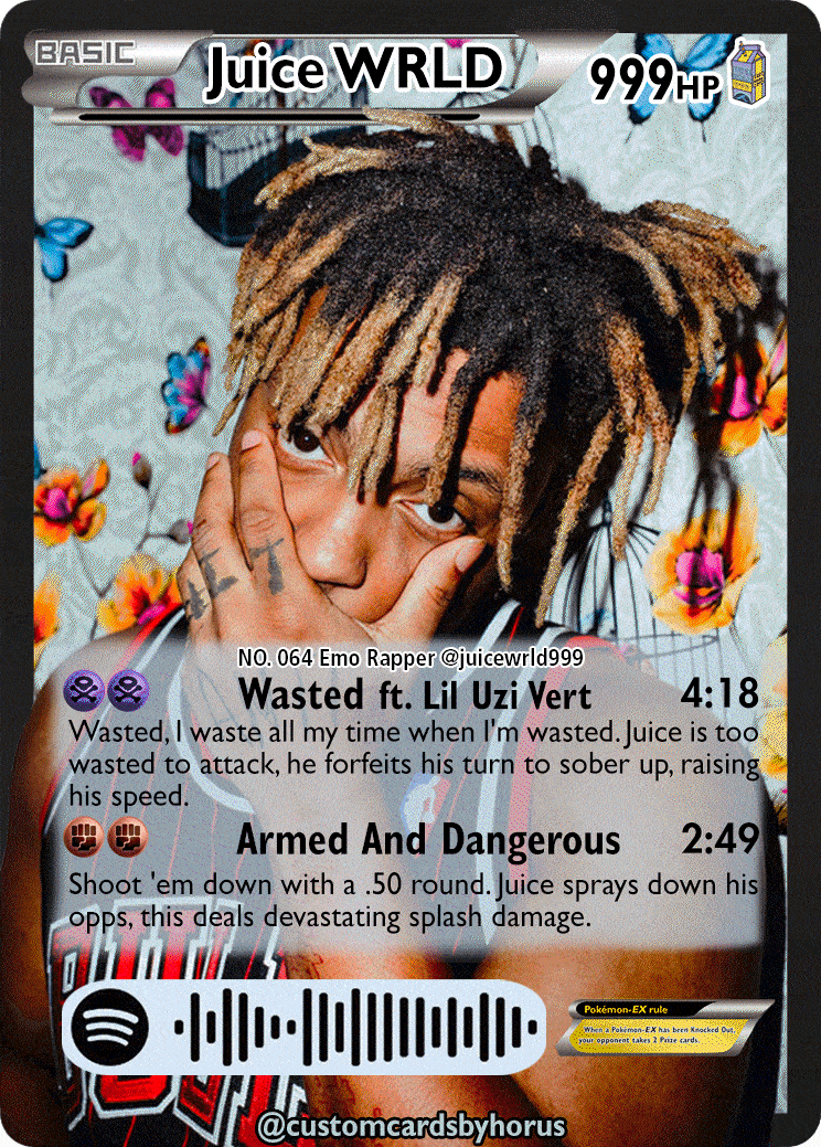 Juice WRLD Holographic Trading Card | customcardsbyhorus