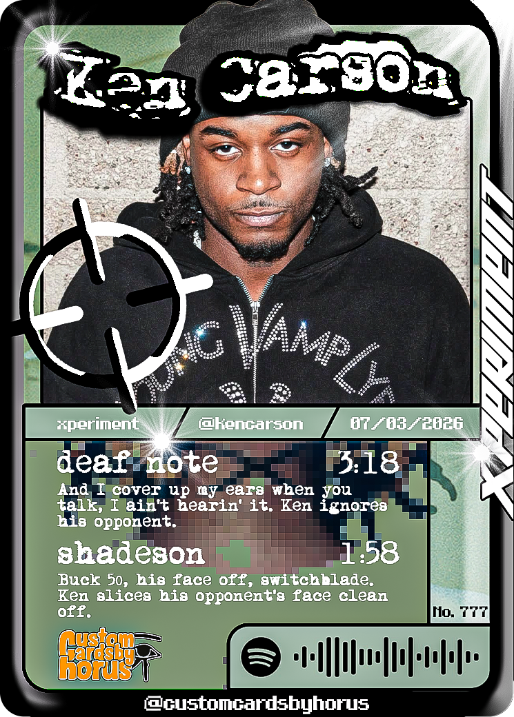 الصورة المصغرة: Ken Carson Holographic Trading Card