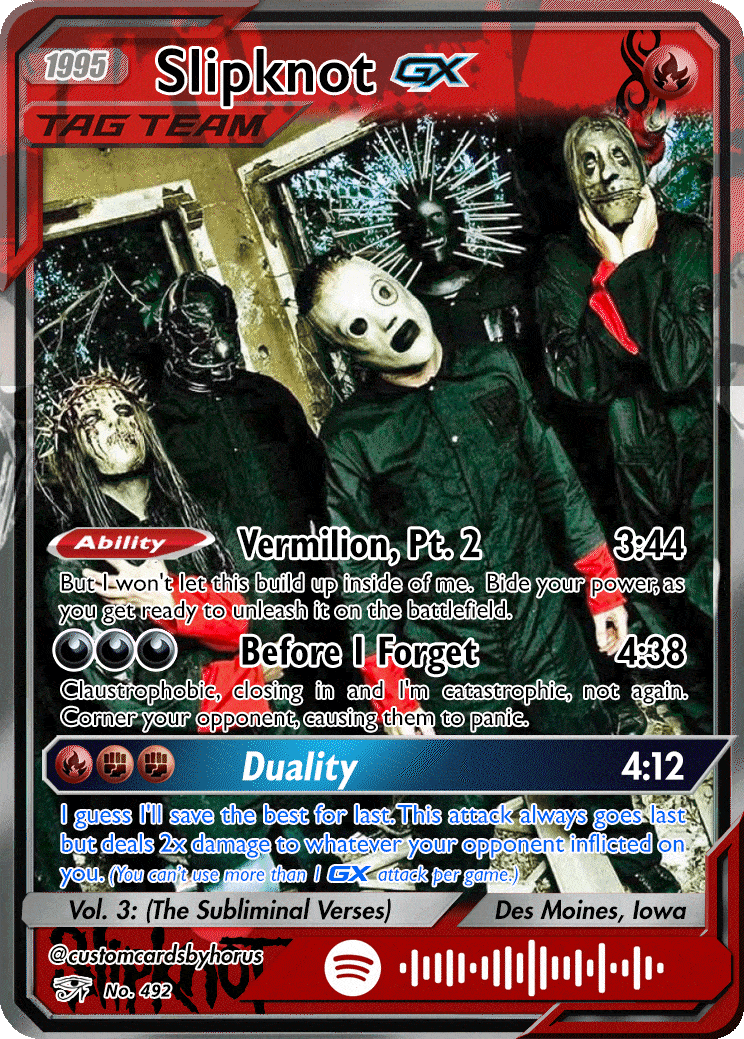 Slipknot Holographic Trading Card | customcardsbyhorus