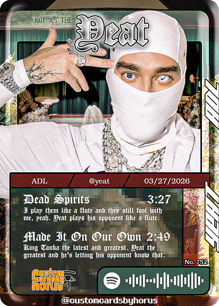 Yeat Holographic Trading Card | customcardsbyhorus Yeat Holographic Trading Card | customcardsbyhorus