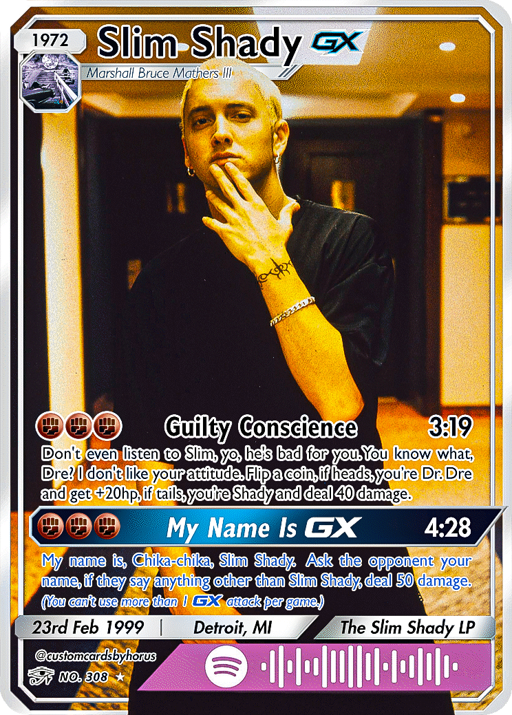 Eminem Holographic Trading Card Slim Shady Marshall Mathers