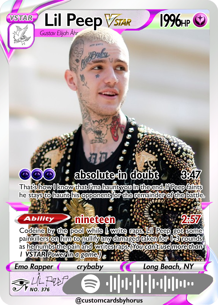 Miniatura: Lil Peep crybaby holographic trading card