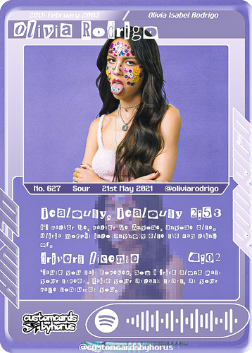 Olivia Rodrigo Holographic Trading Card | customcardsbyhorus