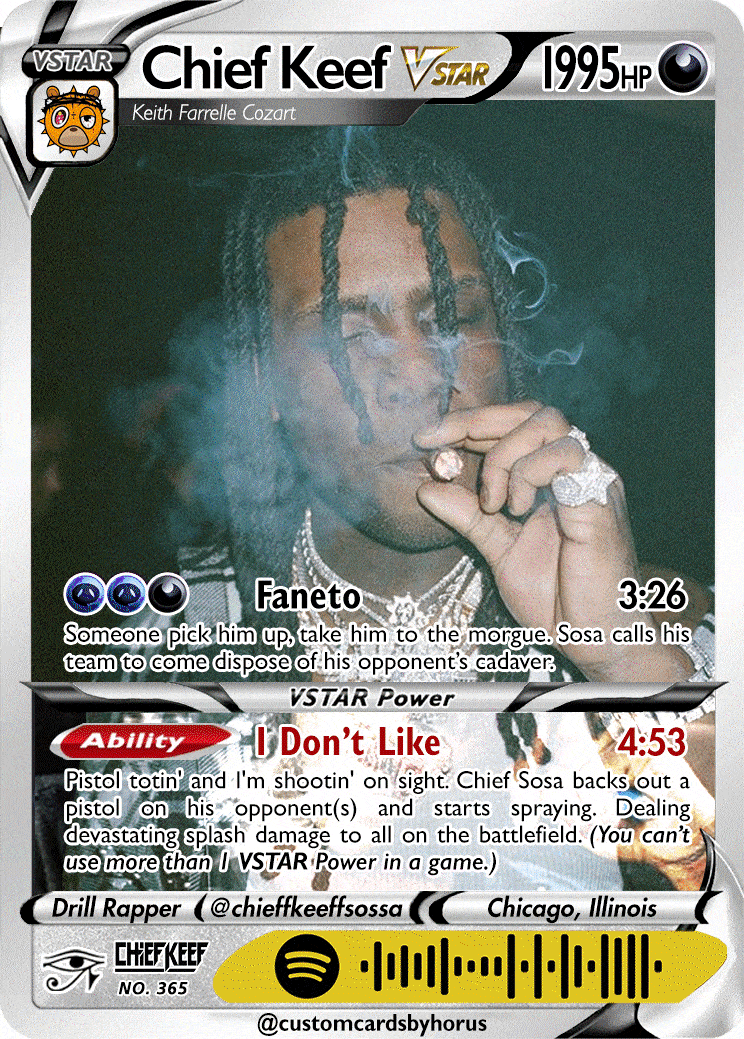 Chief Keef Holographic Trading Card | customcardsbyhorus