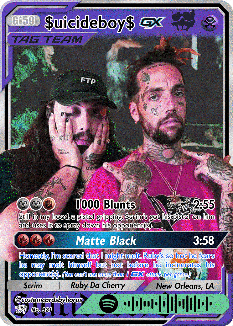 uicideboy$ Holographic Trading Card $crim Ruby da Cherry