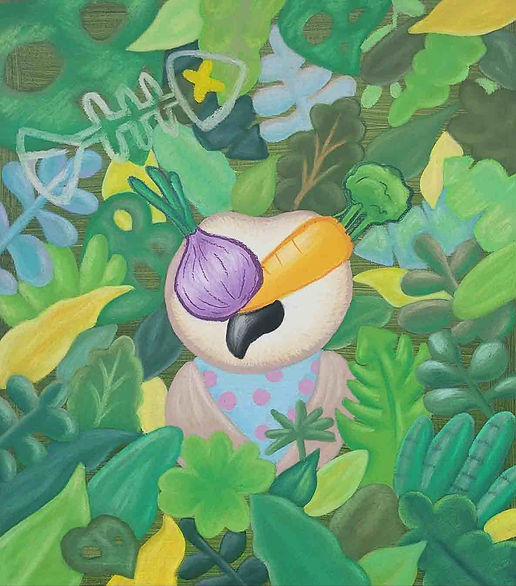 드라마 Drama, 45.5x53cm, Paint and oil pastel on canvas, 2023.jpg