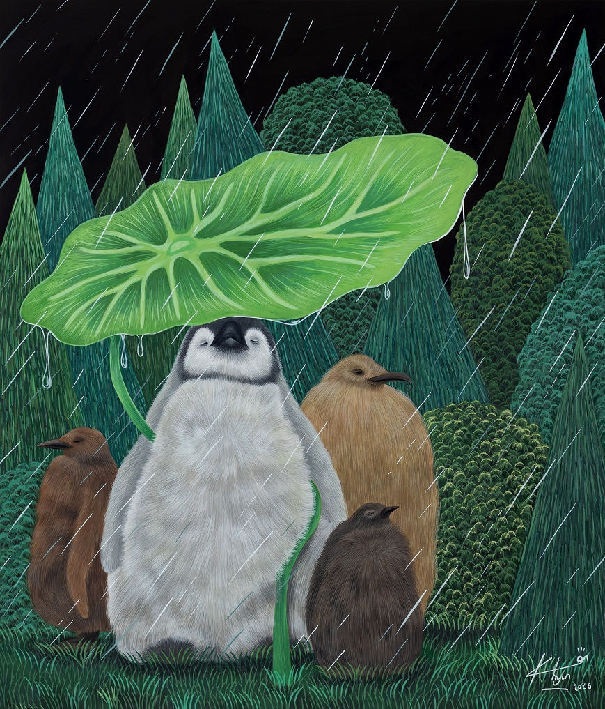 박가현_부끄럼을 잊고픈 날_45.5x53cm_장지에 채색_2026