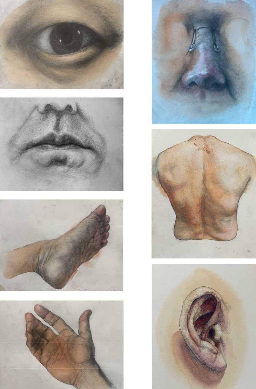 7개의 나, appx 150x90cm, Penci, Water color on paper, 2025
