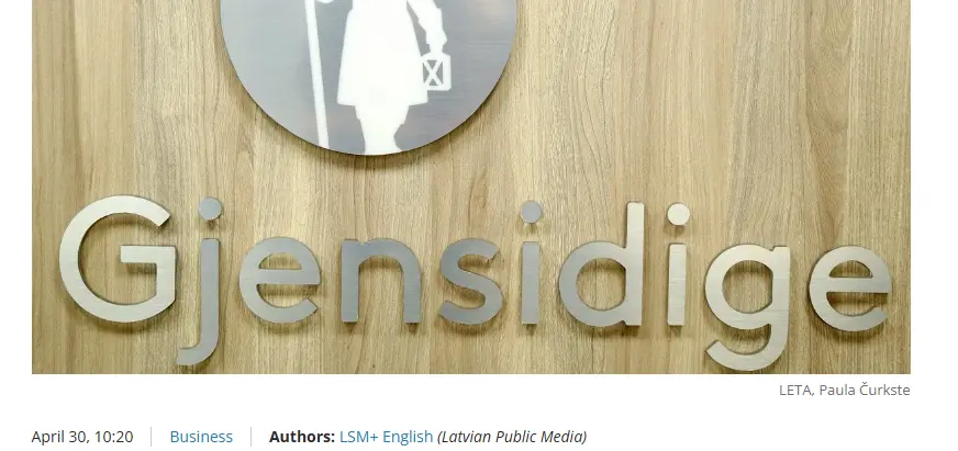 Screenshot of a news article announcing that ERGO is acquiring Gjensidige, with the Gjensidige logo visible.