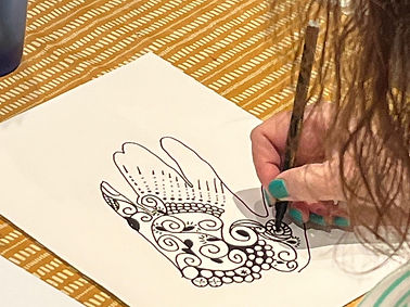 Zentangle patterns at a Create Yourself Calm workshop
