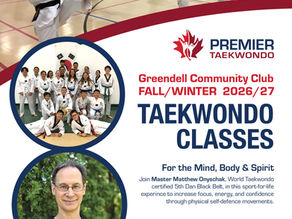 Register for Fall and Winter 2026/2027    Taekwondo Classes