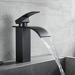 Grifo cascada negro baño andrea leos amazon