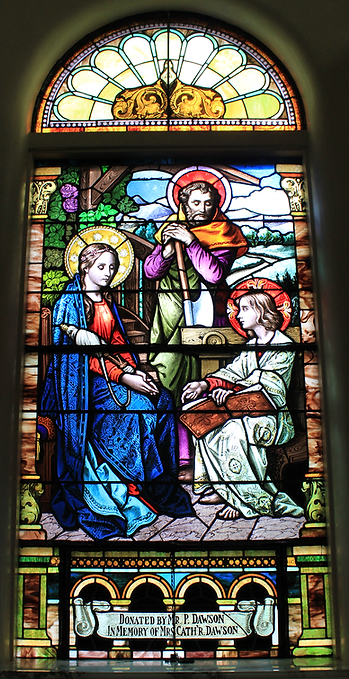 Peter Dawson, Catherine Dawson, St. Patrick Church, Lake Forest, Illinois, The Holy Family Window