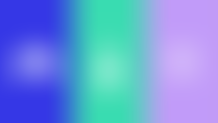 Trois icônes blanches sur fond bleu, vert et violet : mains avec étoile, clocher d’église et symbole circulaire.