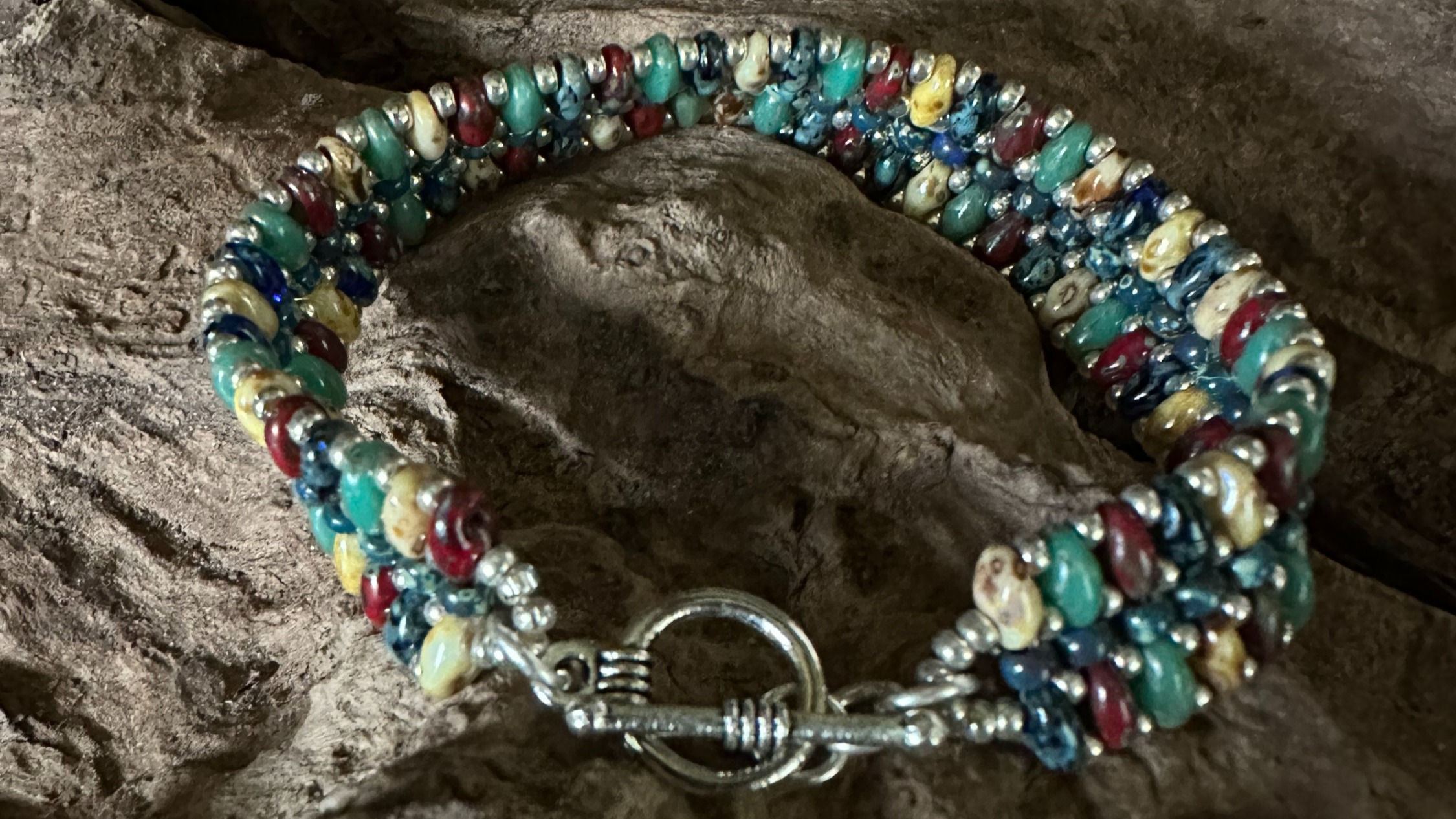 Boho Woven Beads Bracelet - 6 3/4"