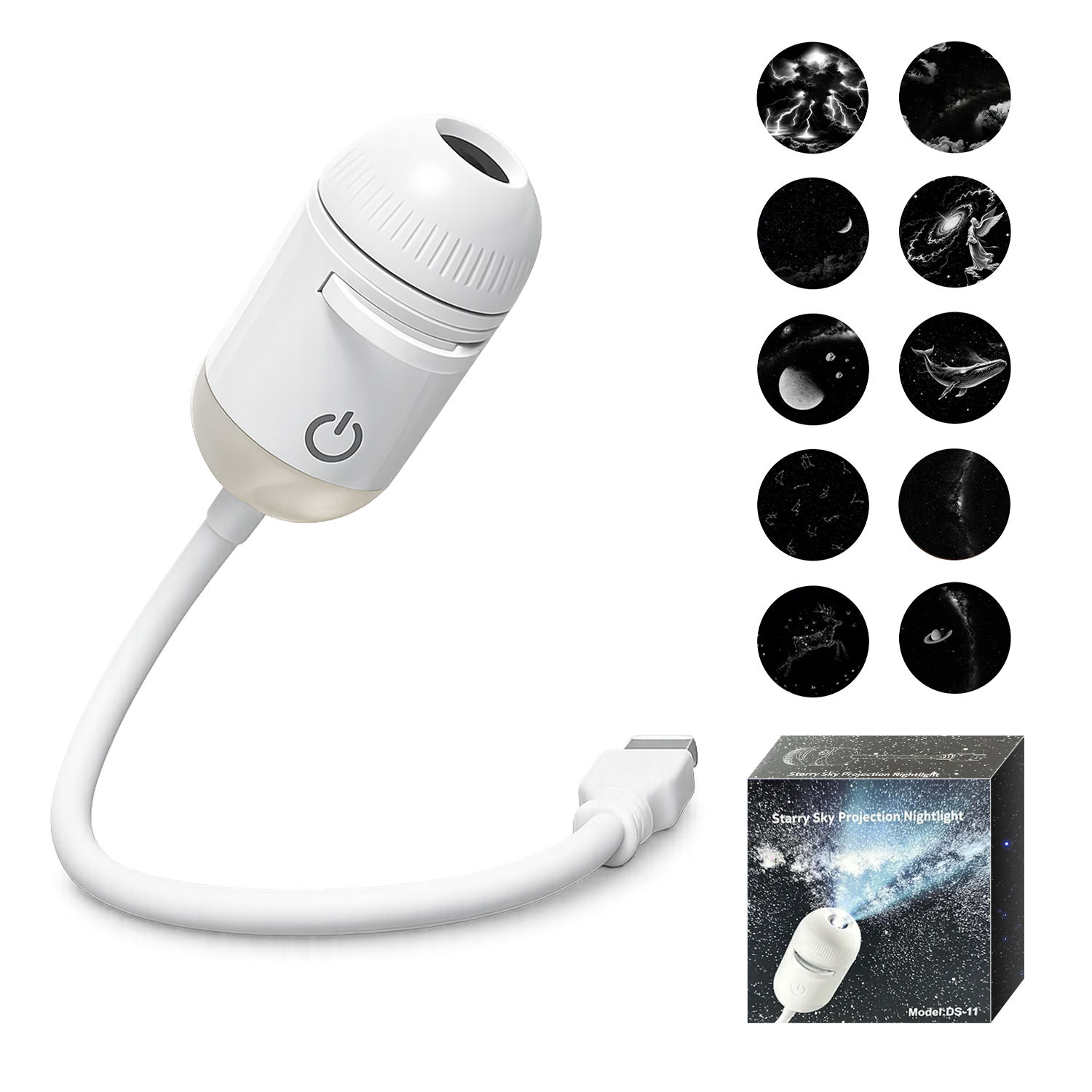 2-in-1 USB Ambient Light For Large Range Projection Atmosphere Multiple Scenes A