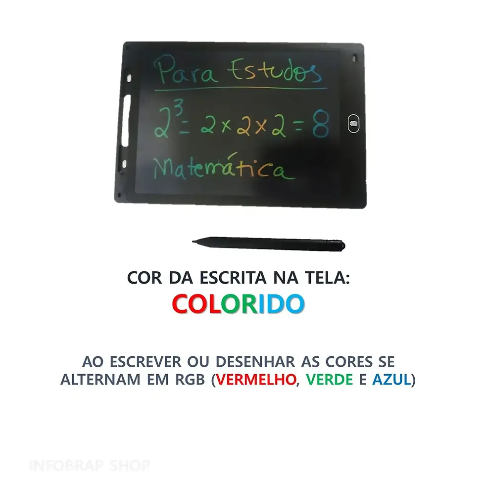 Thumbnail: Lousa Digital de Escrita e Desenho com de Tela lcd 12" para Crianças e Adultos -