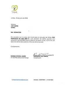 carta donacion