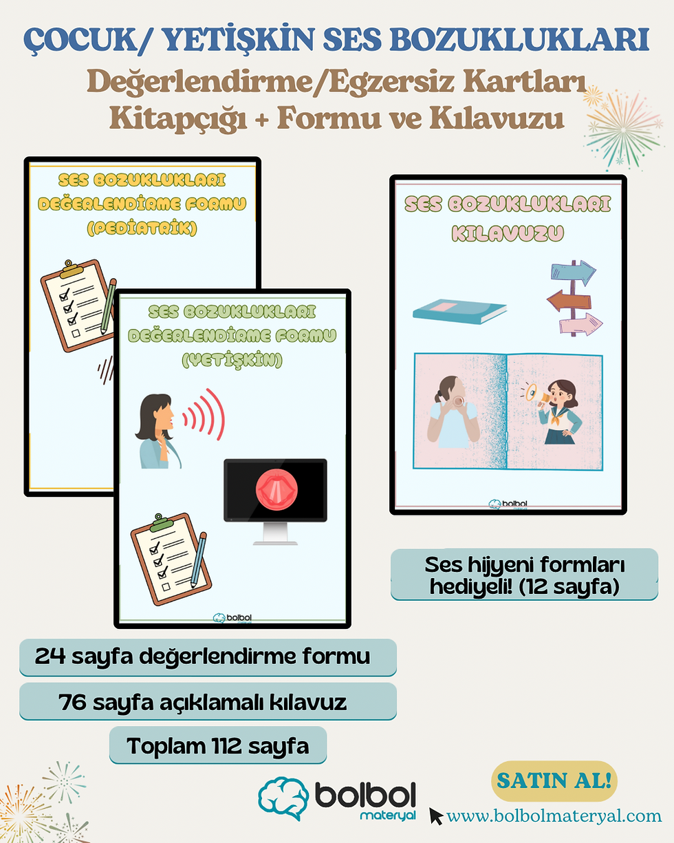 Küçük resim: Ses - Oral Motor - MKB Değerlendirme Formları & Yol Gösterici Kılavuz SET