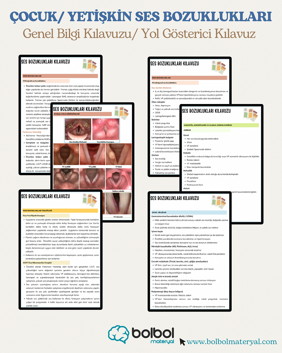Küçük resim: Ses - Oral Motor - MKB Değerlendirme Formları & Yol Gösterici Kılavuz SET