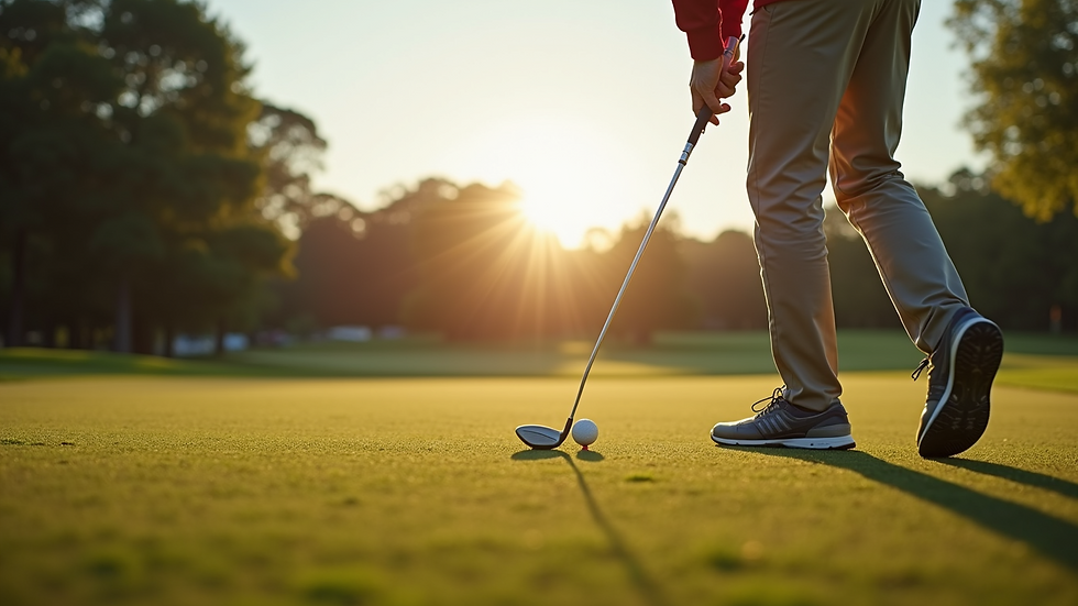 Eye-level view of a coach analyzing a golfer's swing