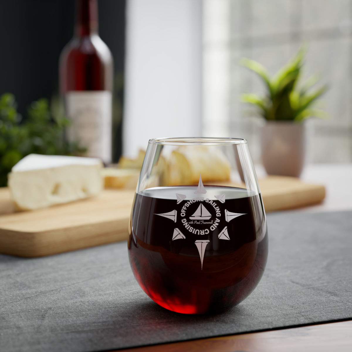 OSC Compass Rose Stemless Wine Glass, 11.75oz