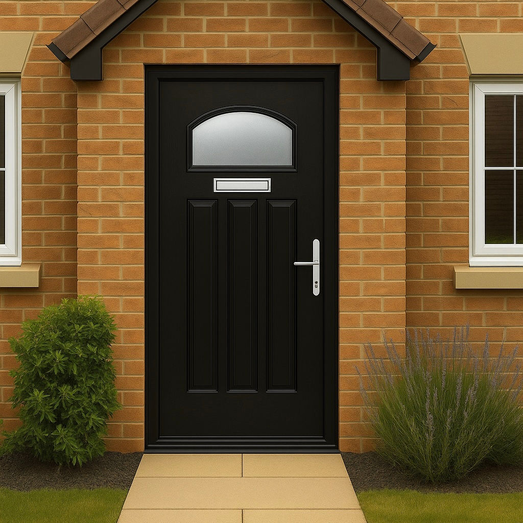 Traditional Composite Door 5 - Black - Left Opening