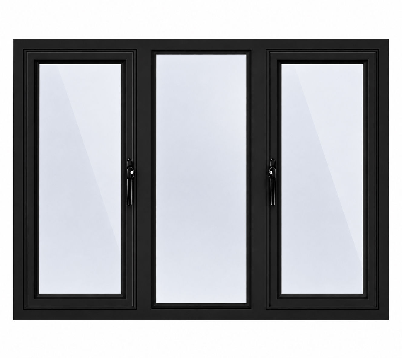 1800mm x 1200mm - Black - uPVC Casement Window
