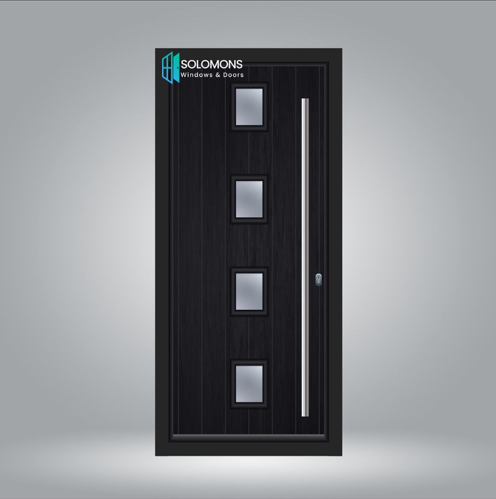 Composite Door 2 - Black - Left Opening