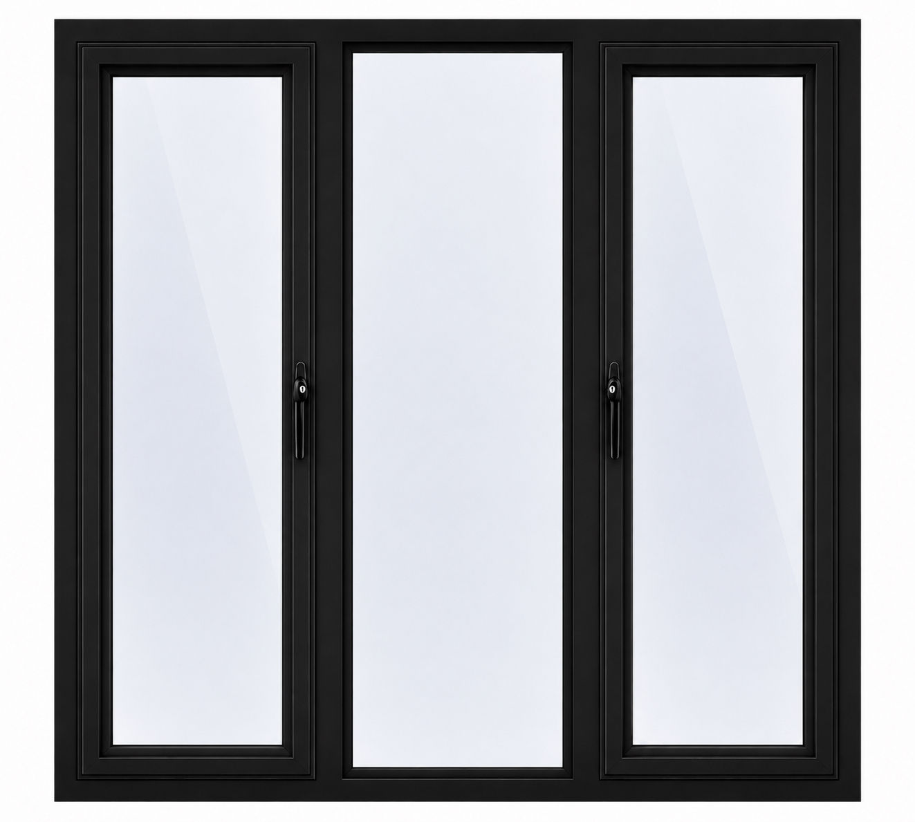 1800mm x 1500mm - Black - uPVC Casement Window