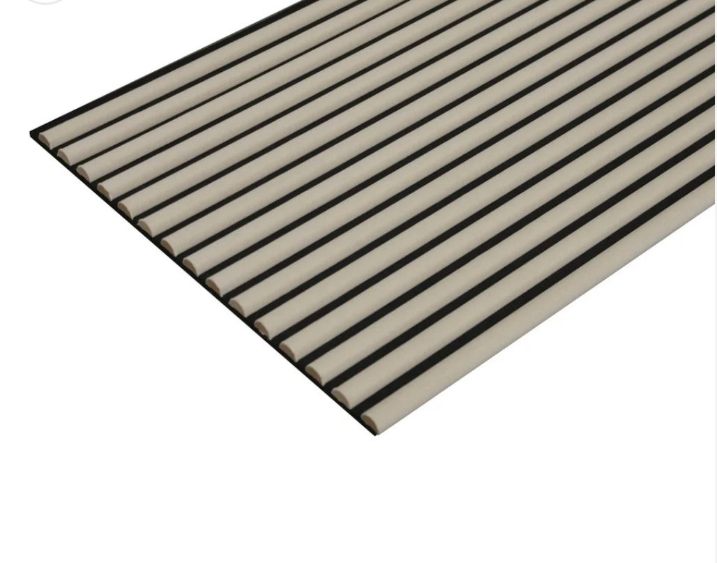Interior Curved wall Panel - Cream - Acoustic slatted
