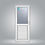 Thumbnail: UPVC Single Door - White - Half Glass Left Opening