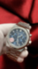 Audemars Piguet Royal Oak Chronograph Blue — реплика стальных часов с синим циферблатом Grande Tapisserie