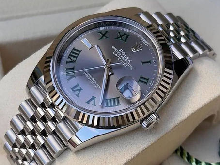 еплика Rolex Datejust 41 Wimbledon 2026 циферблат шифер зеленые римские цифры