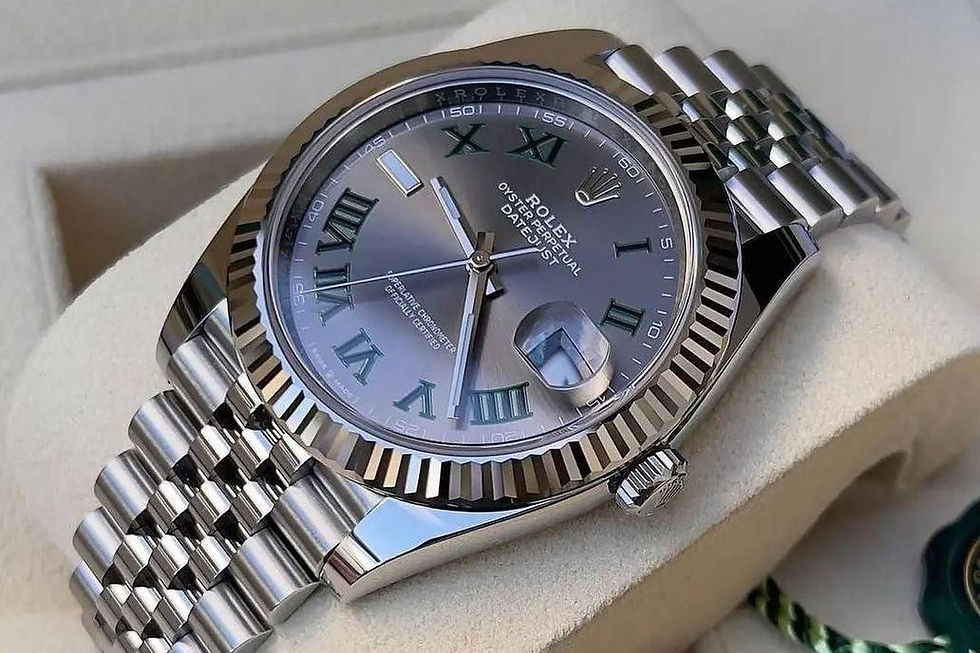 реплика Rolex Datejust 41 Wimbledon 2026 циферблат шифер зеленые римские цифры