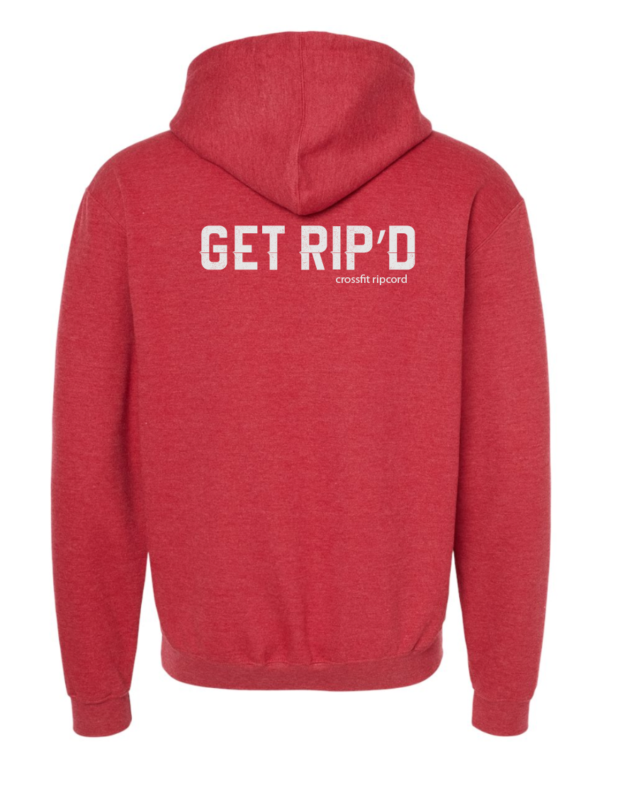 Heather Red Hoodie Back Block