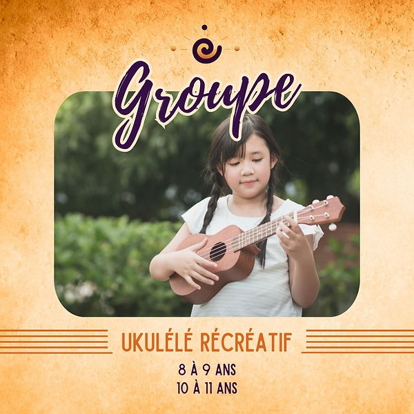 Cours de ukulélé récréatif pour les 8 à 9 ans et les 10 à 11 ans