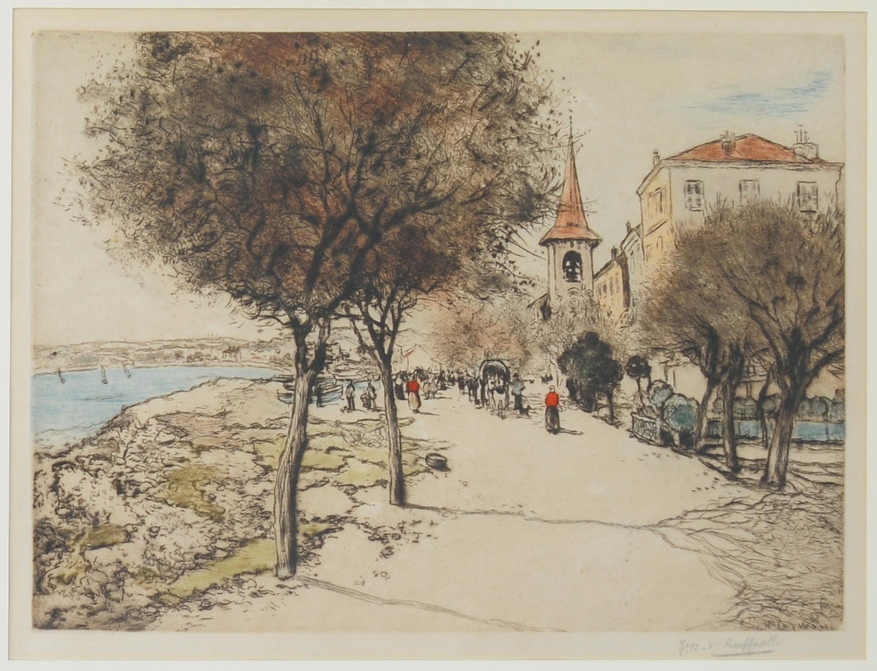 Thumbnail: Jean-Francois Raffaeli (French 1850 -1924) Originaly Drypoint Etchin
