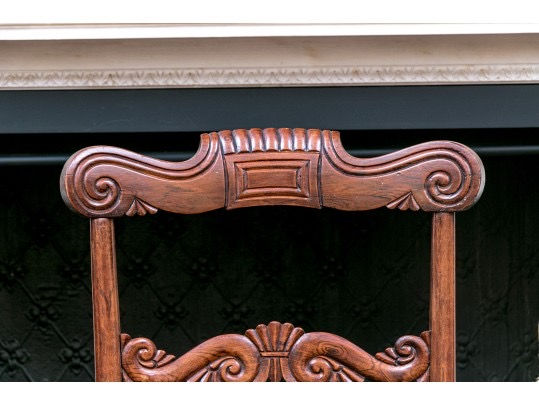 Thumbnail: Set of 4 antique armless side chairs